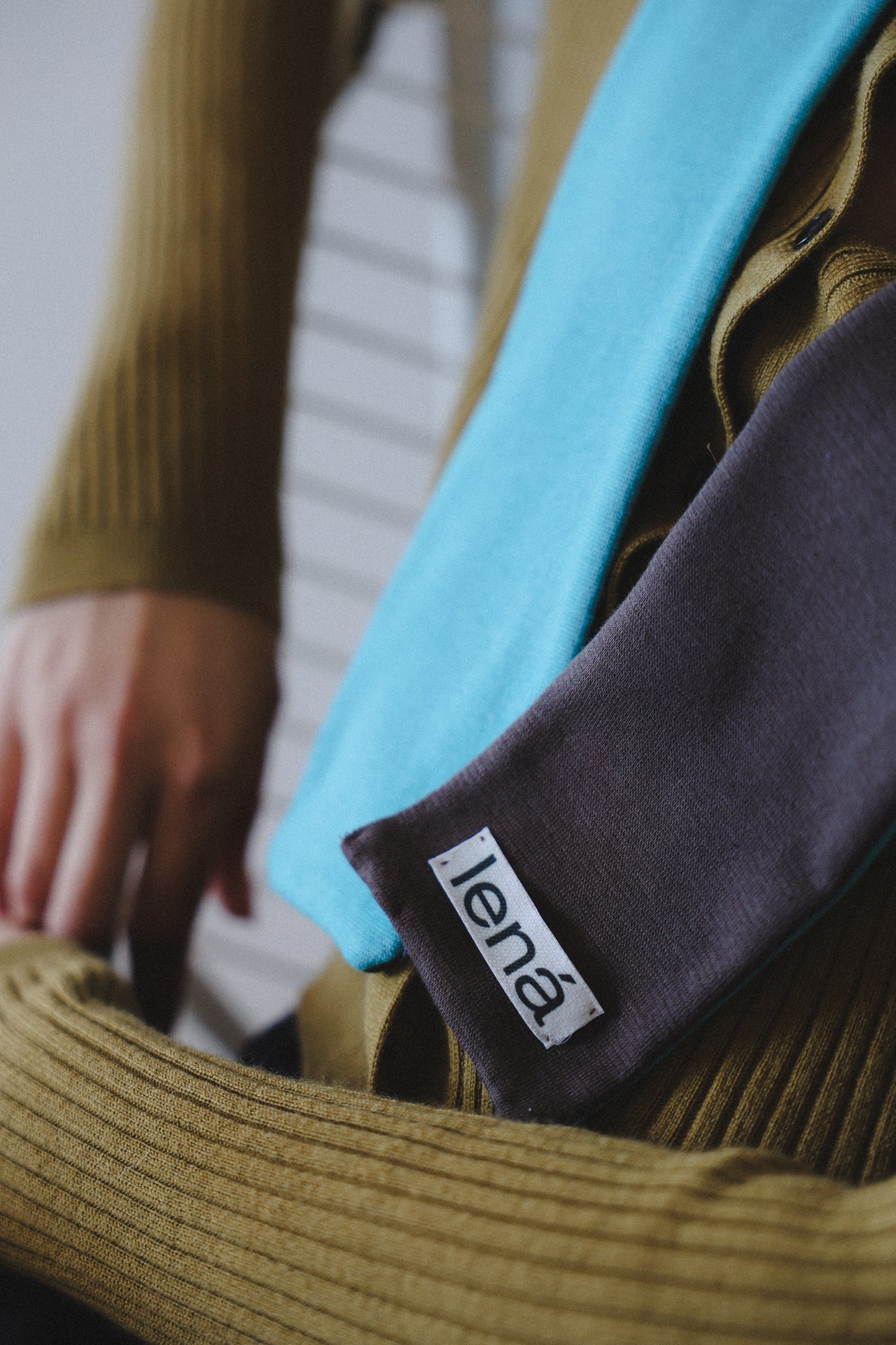 Skinny scarf BROWN TURQUOISE