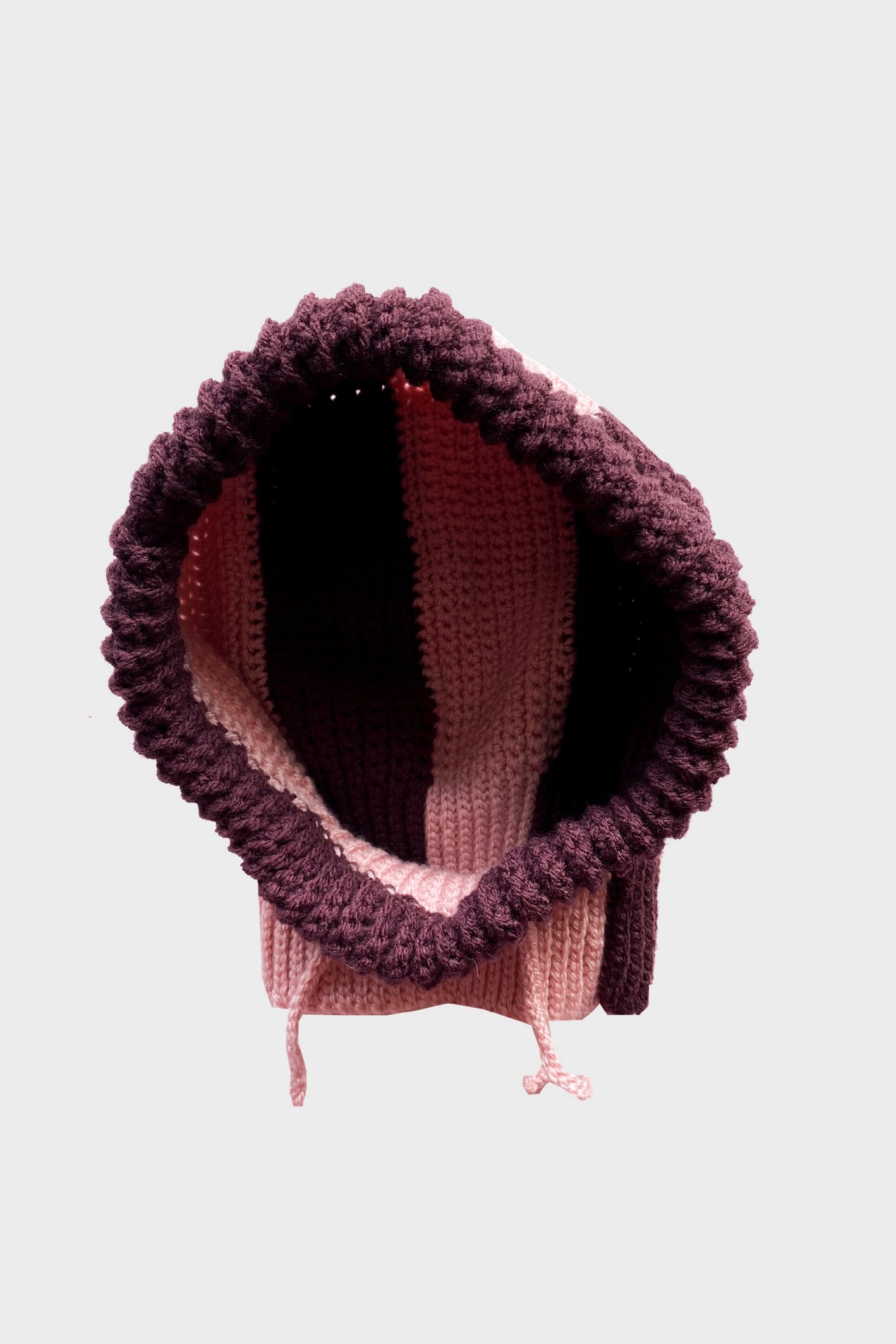 Balaclava hood DUSTY PINK + BURGUNDY