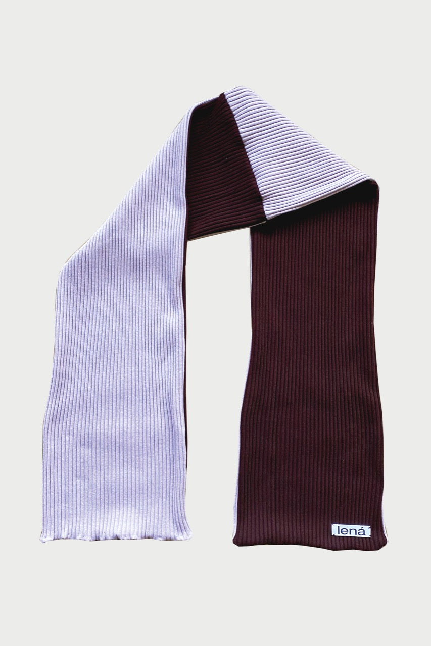 Ribbed scarf BROWN DUSTY PINK