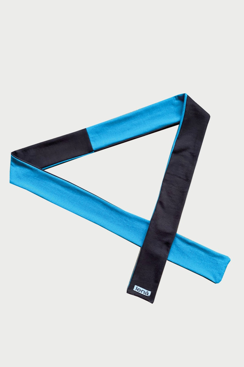 Skinny scarf BROWN TURQUOISE