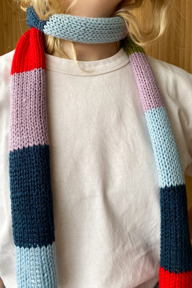 Skinny roll scarf COLORBLOCK