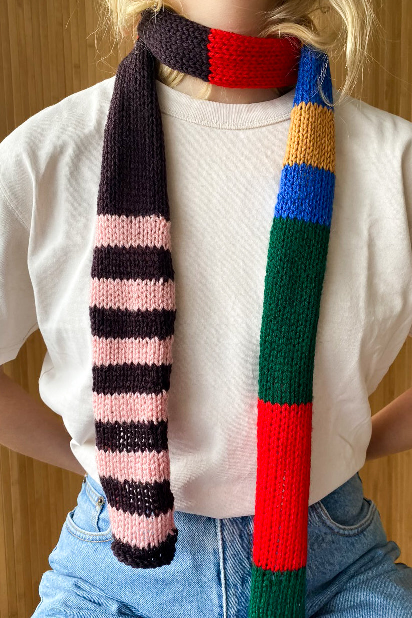 Skinny roll scarf MULTIPRINT
