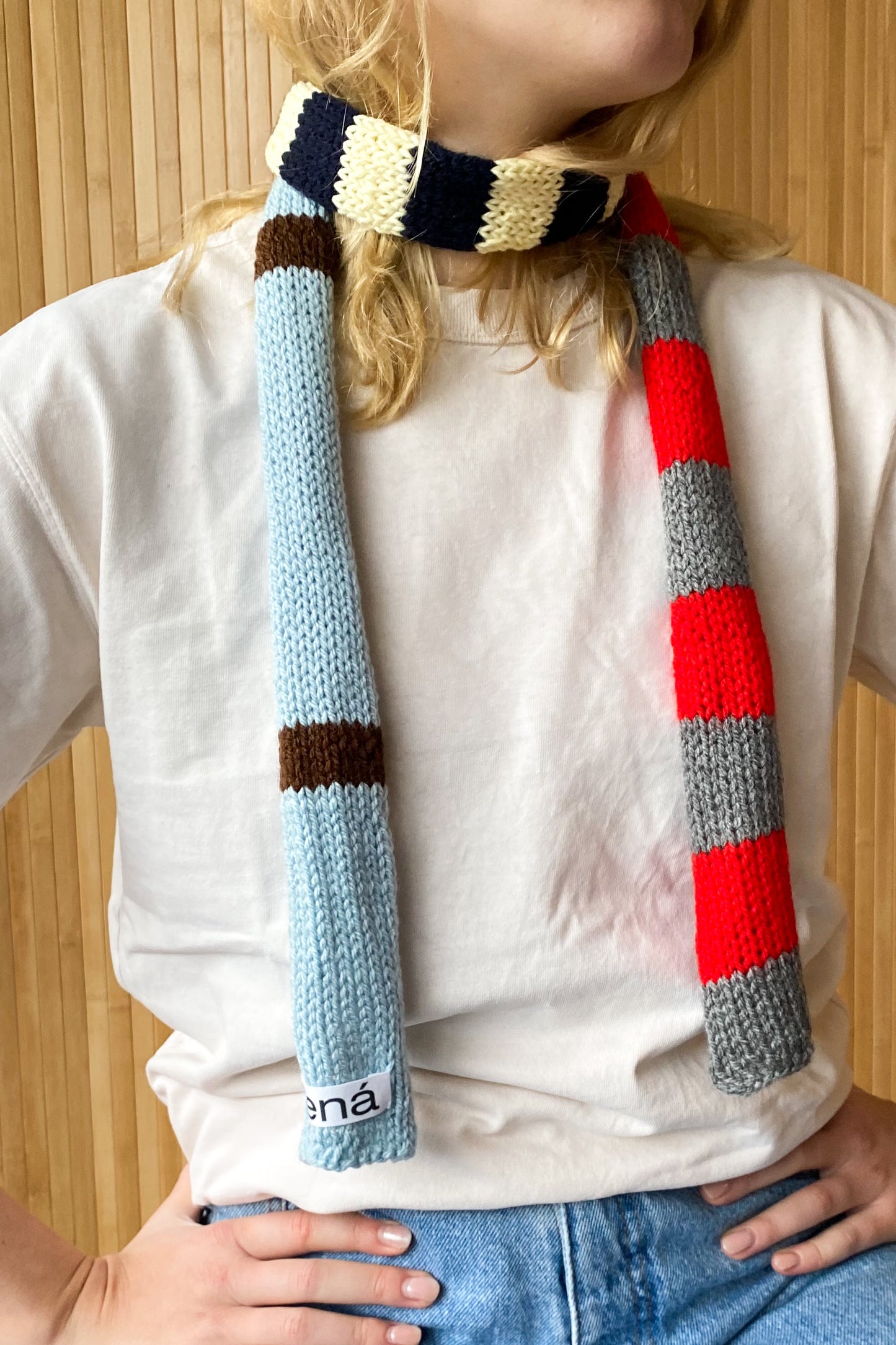 Skinny roll scarf STRIPED