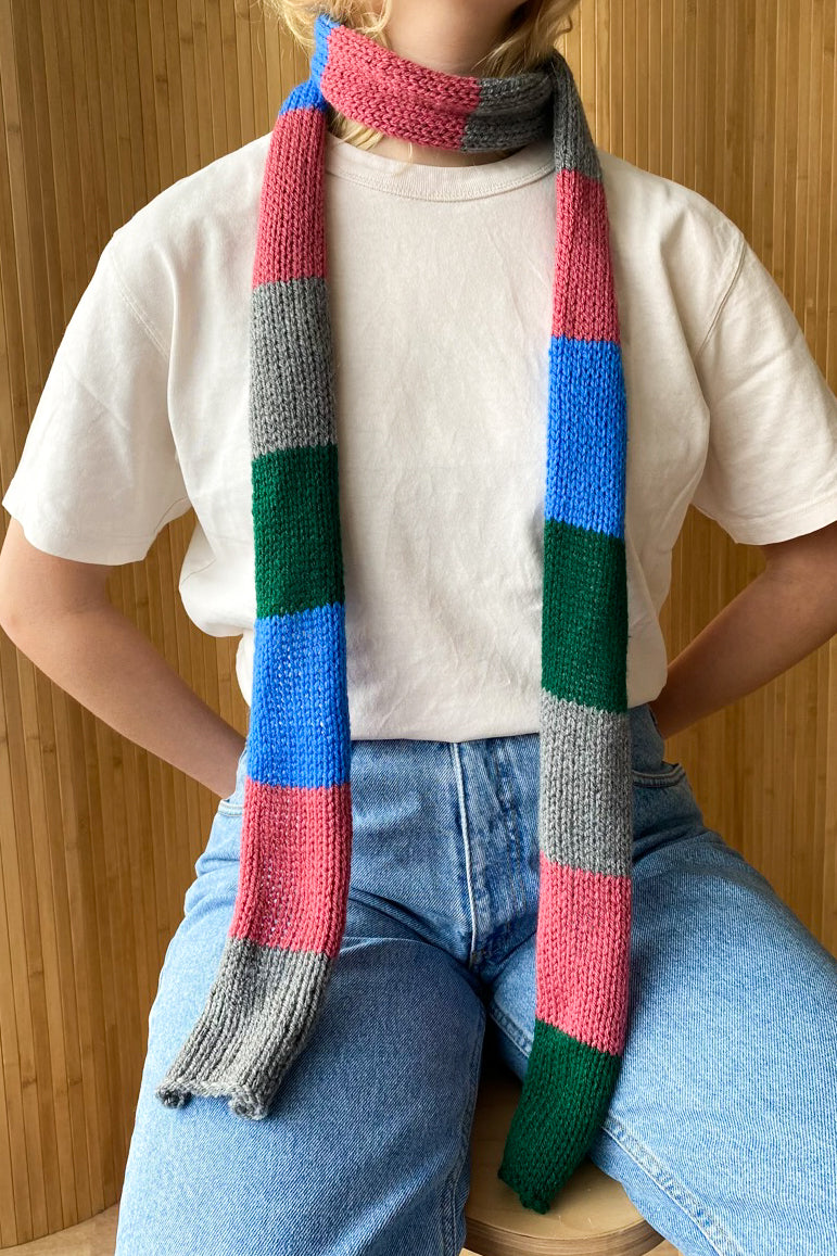 Skinny roll scarf CONTRAST (extra long)