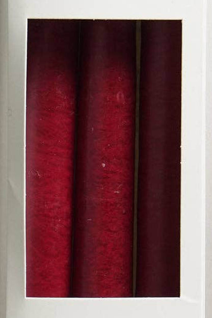 Handcrafted French Stick Candles Sang de Boeuf - Pack of 3 MAISON MASARIN