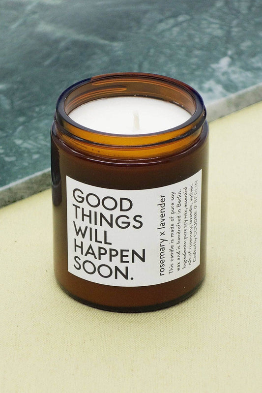 Rosemary x Lavender scented candle Good Things Will Happen Soon COUDRE BERLIN
