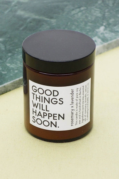 Rosemary x Lavender scented candle Good Things Will Happen Soon COUDRE BERLIN
