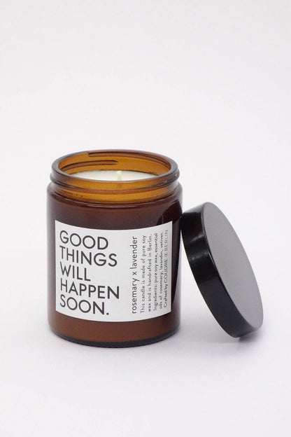 Rosemary x Lavender scented candle Good Things Will Happen Soon COUDRE BERLIN