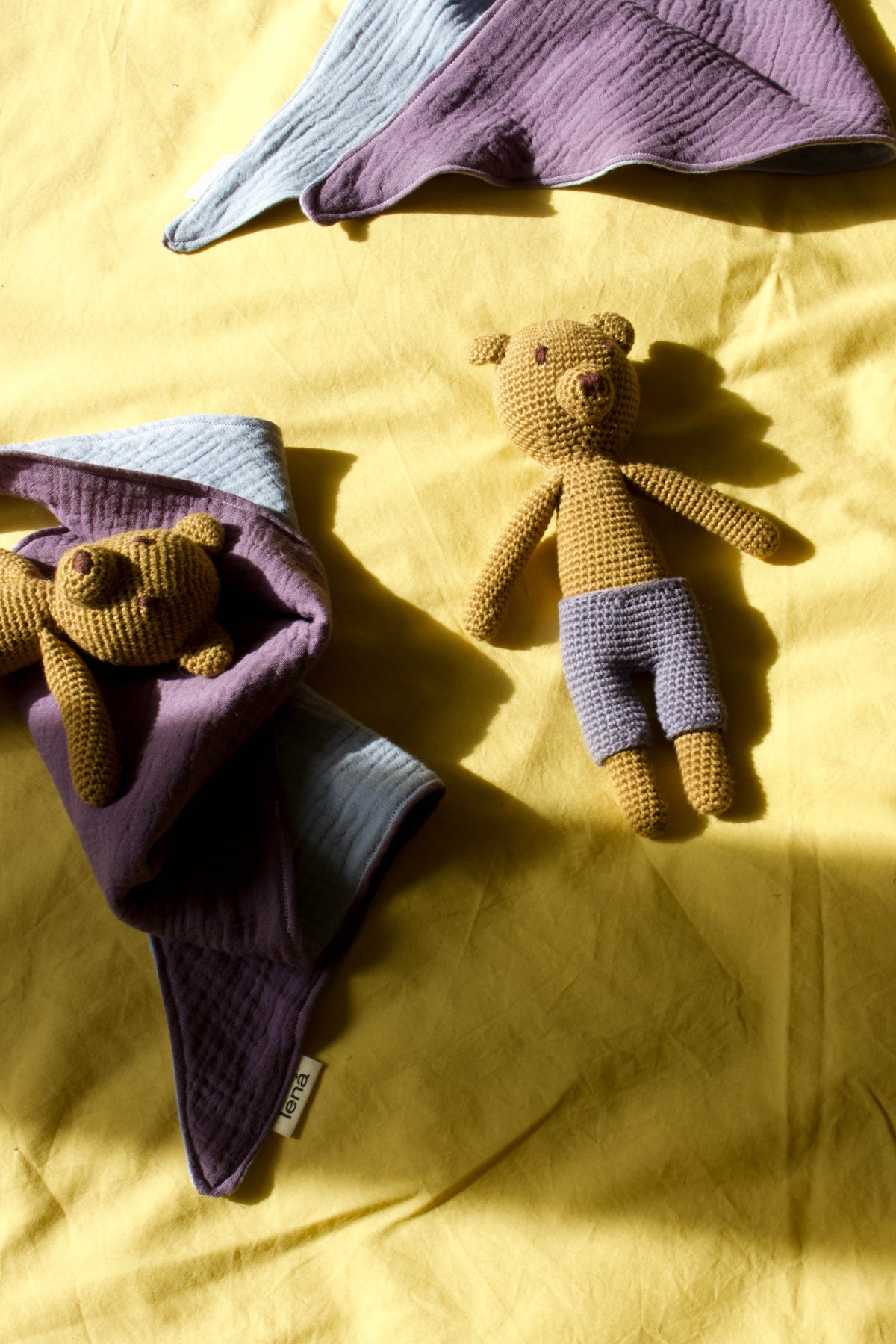 Handmade crochet bear lilac pants