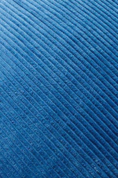 Handmade corduroy floor pouf blue