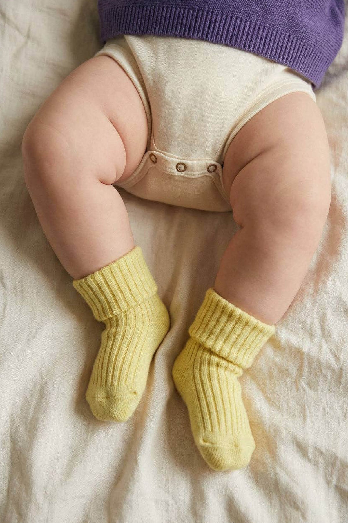 Wool baby socks Lemonade LILLE BARN