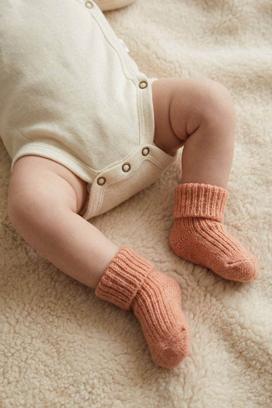Wool baby socks Peach Fuzz LILLE BARN