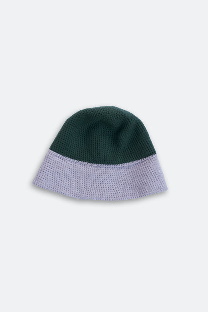 Handmade sailor hat crochet dark green and light blue