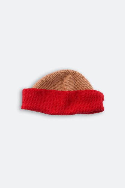 Handmade sailor hat crochet red and peach