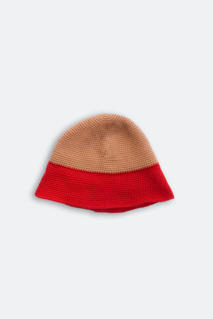 Handmade sailor hat crochet red and peach