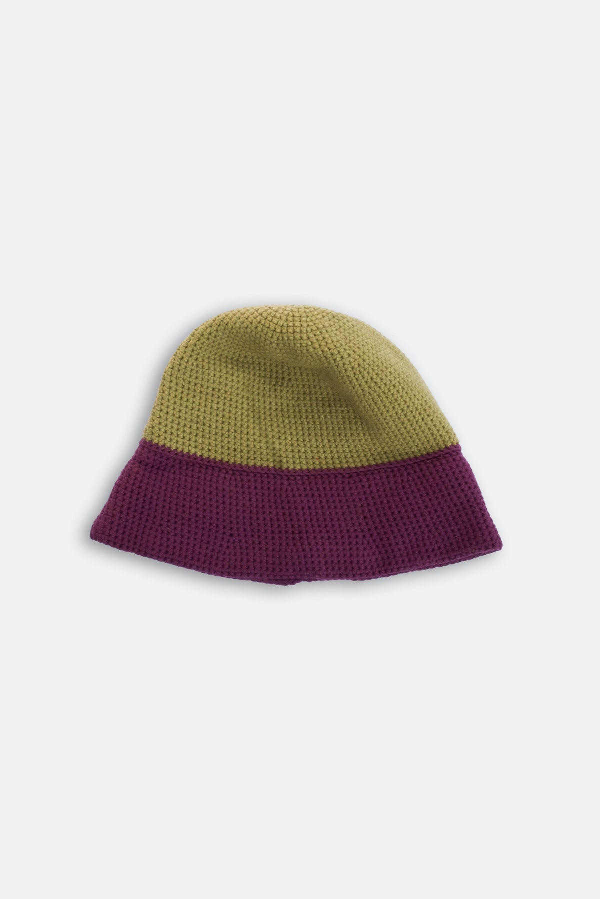 Handmade sailor hat crochet moss and aubergine