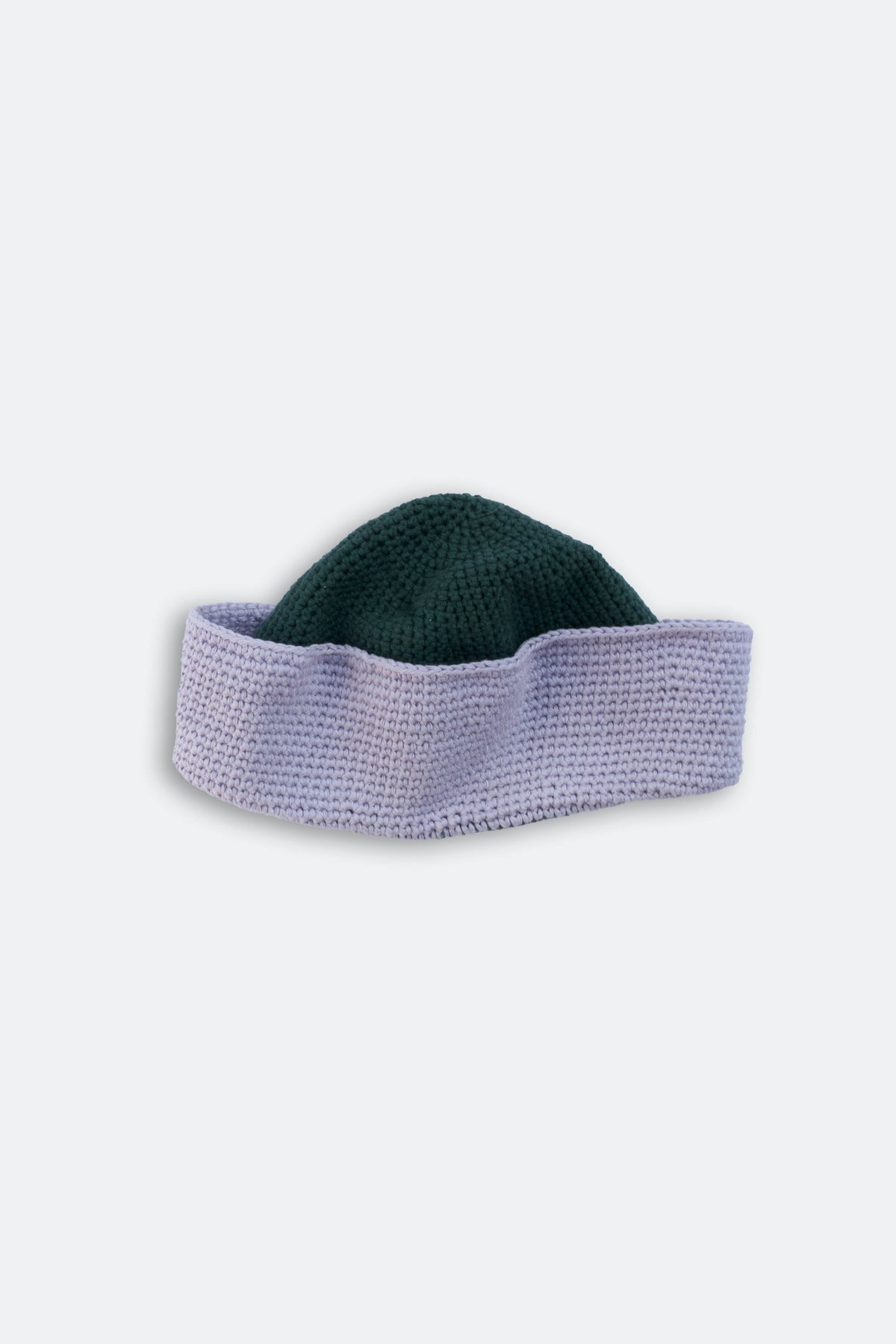 Handmade sailor hat crochet dark green and light blue