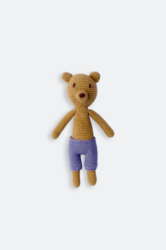 Handmade crochet bear lilac pants