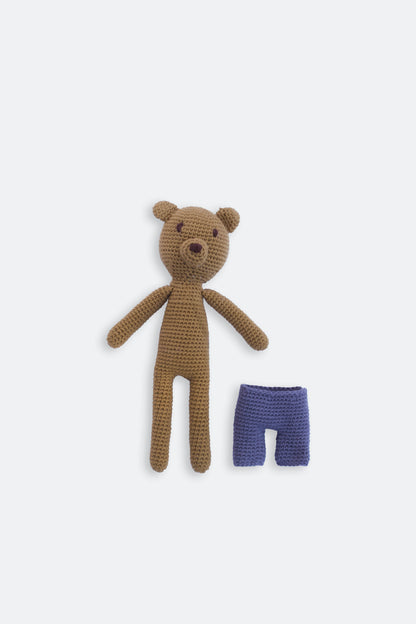Handmade crochet bear lilac pants